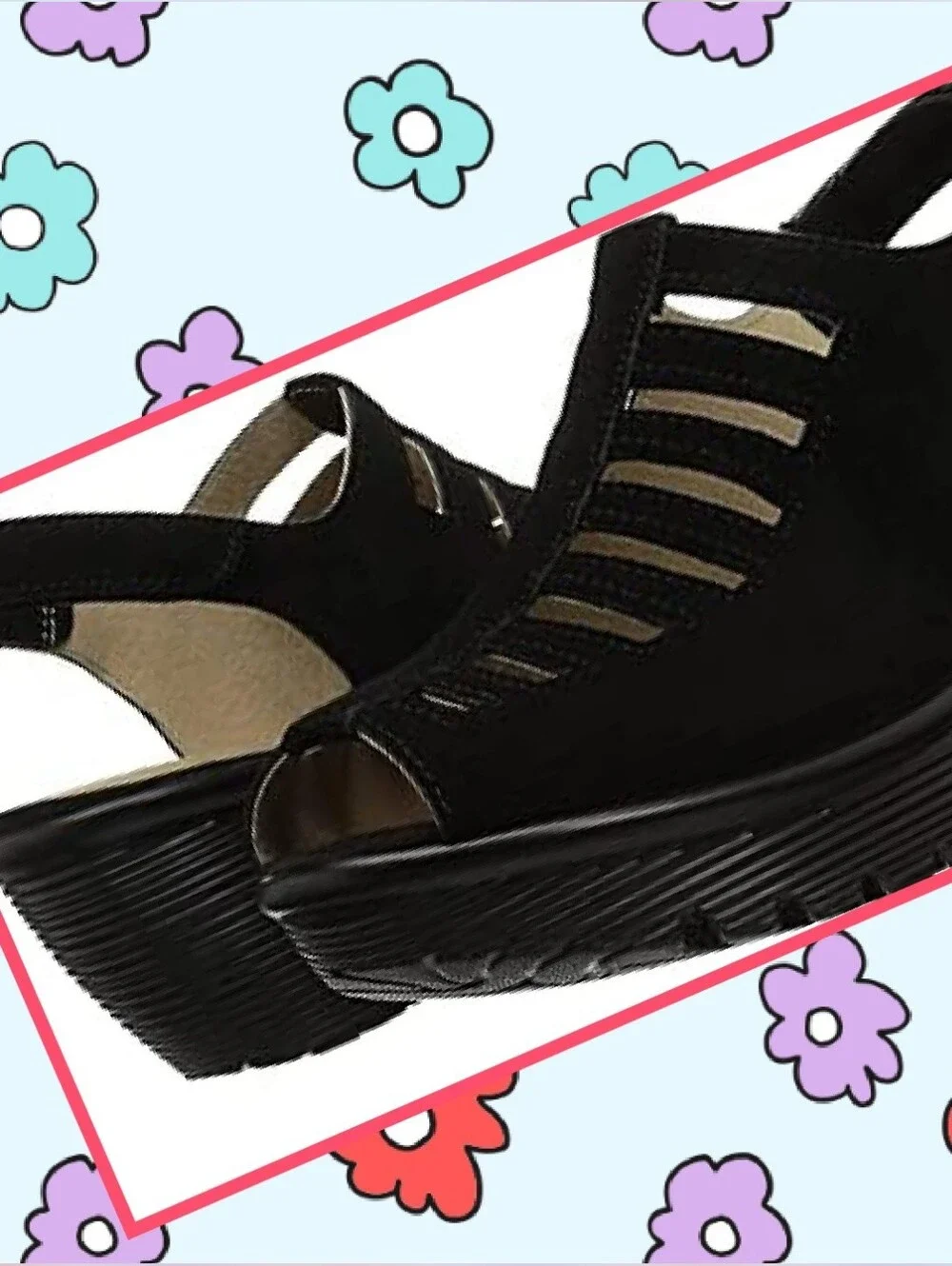 NEW in BOX Skechers Parallel-Trapezoid wedge sandals sz. 9 black